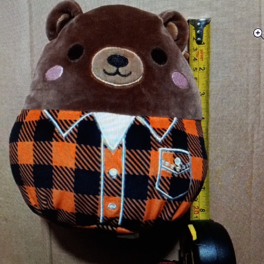 Kellytoy Squushmallow Omar The Brown Bear Plaud Shirt 8" Plush